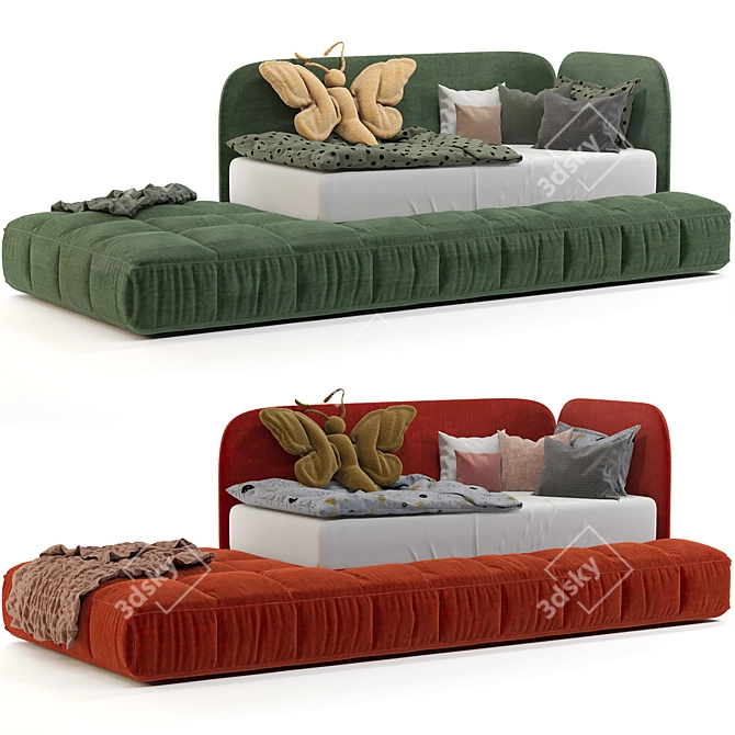 Contemporary Children's Sofa Bed 3D model image 1