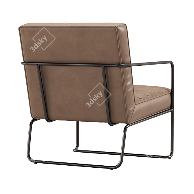 Modern Industrial Metal Accent Chair 3D model image 4