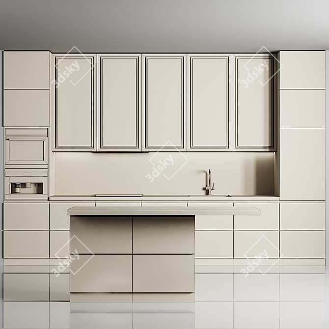 Modular Kitchen 3D Models Collection 3D model image 4