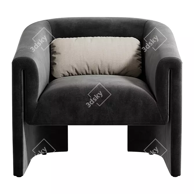 Modern Upholstered Armchair for 3D Design 3D model image 3