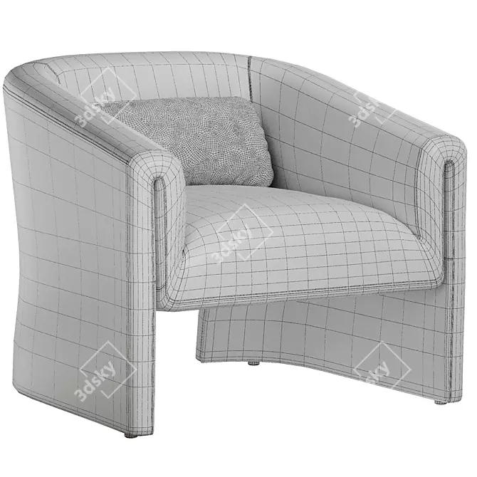 Modern Upholstered Armchair for 3D Design 3D model image 5