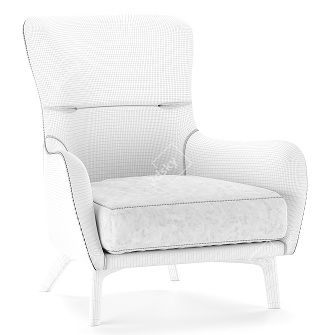 Elegant Vivienne Armchair by Pinori 3D model image 5