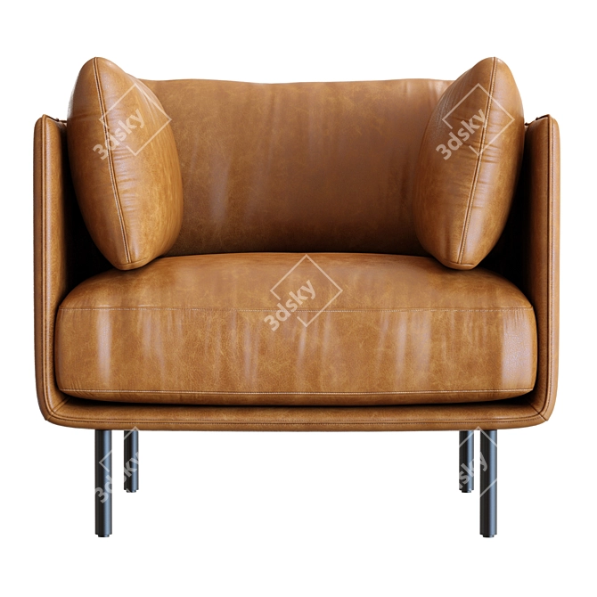 Crate&Barrel Wells Leather Chair 3D 3D model image 3