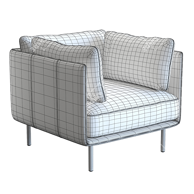 Crate&Barrel Wells Leather Chair 3D 3D model image 6