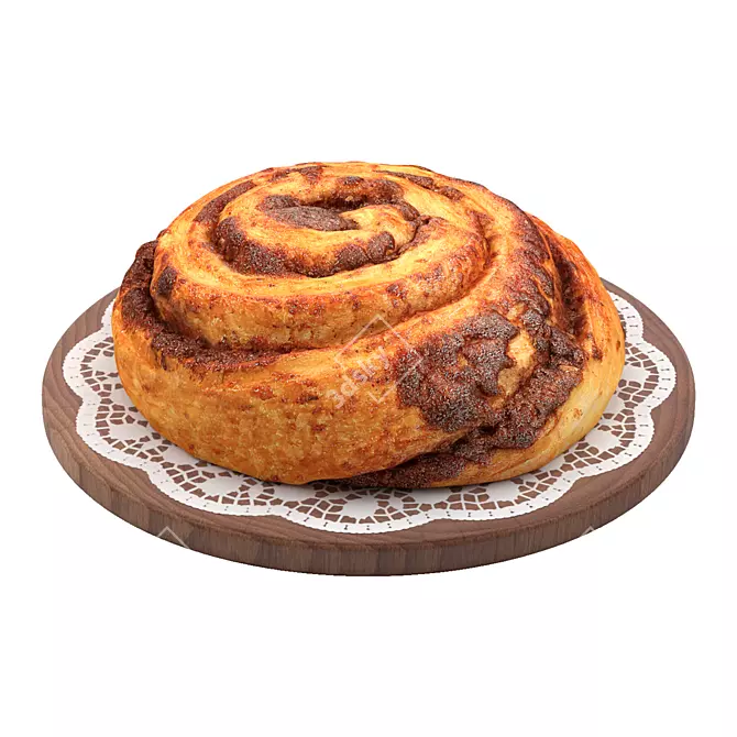 Cinnamon Snail Bun Puff 3D model image 5