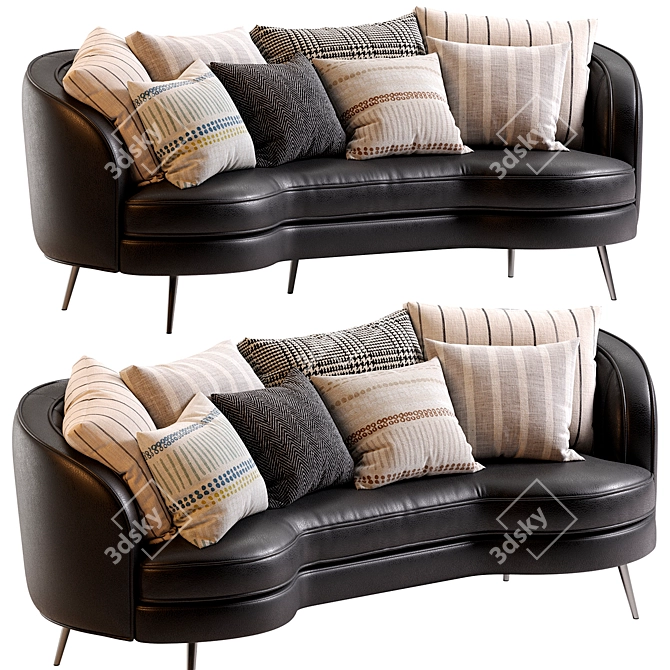 Contemporary Upholstered Sofa 3D Model 3D model image 1