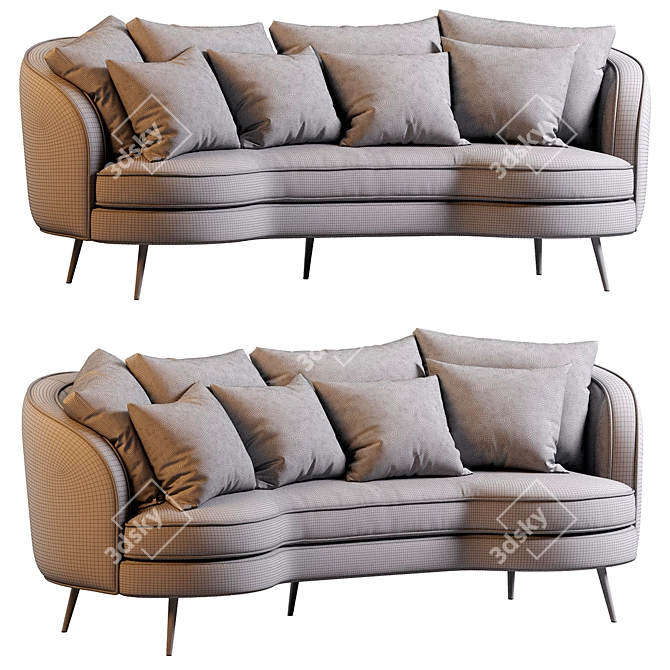 Contemporary Upholstered Sofa 3D Model 3D model image 7