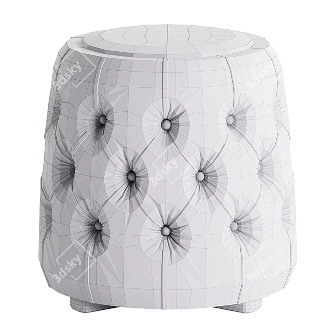 Elegance Ivory Pouf by Munna 3D model image 3