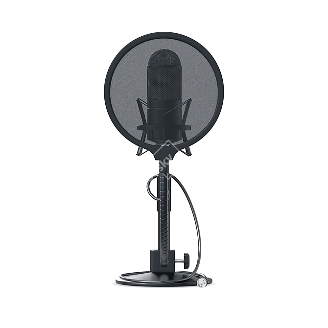 Desk Studio Mic Model Stand 3D model image 2