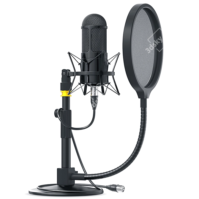 Desk Studio Mic Model Stand 3D model image 8