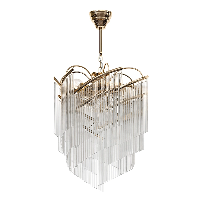 Vintage Art Deco Pendant Light 3D model image 1