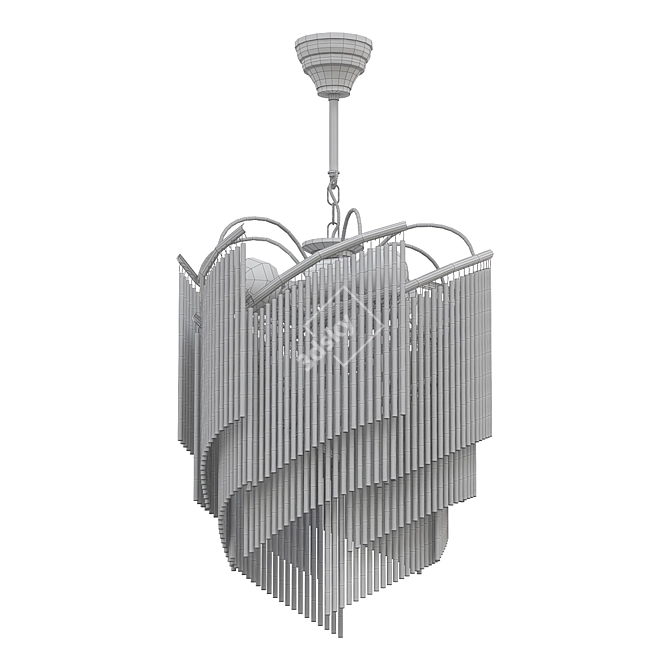 Vintage Art Deco Pendant Light 3D model image 3