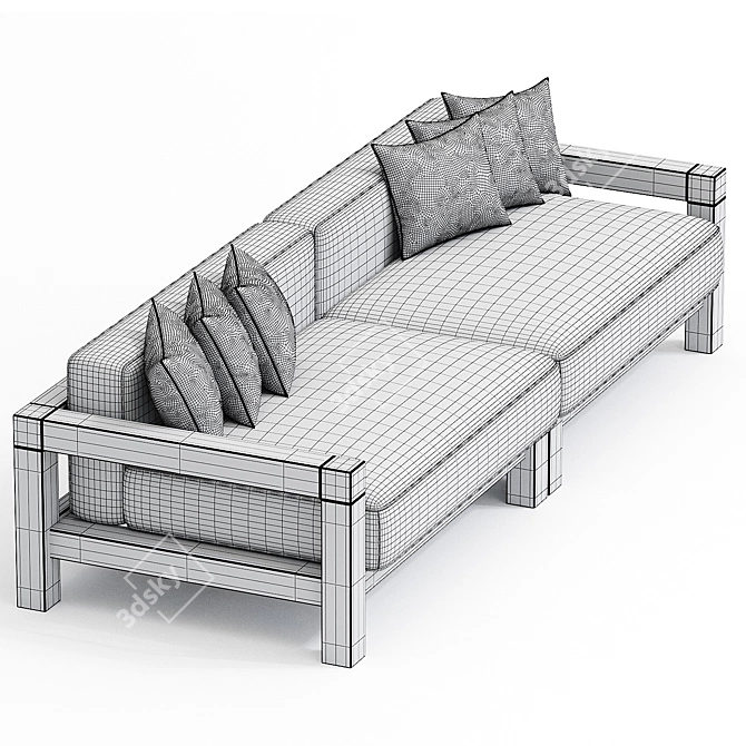 Elegant Antibes Sofa for 3DsMax 3D model image 3