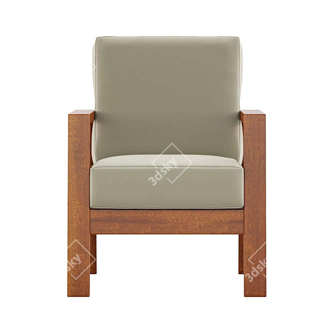 Elegant Agostini Upholstered Armchair 3D model image 2