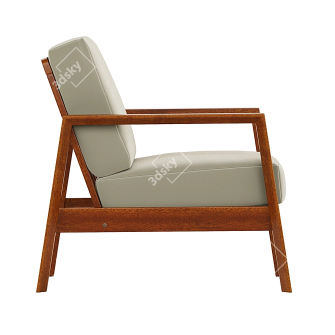 Elegant Agostini Upholstered Armchair 3D model image 3