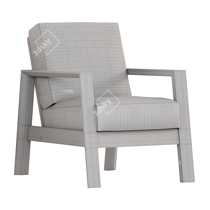 Elegant Agostini Upholstered Armchair 3D model image 5