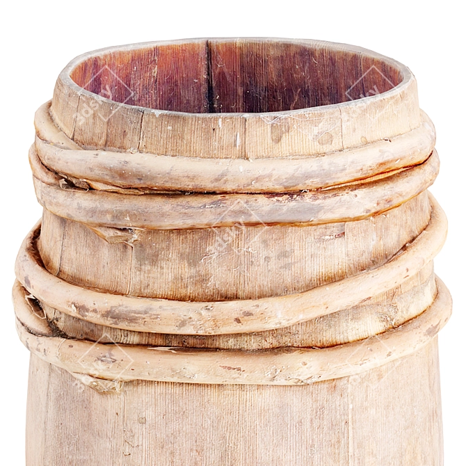 Wooden Barrel 3D Scan Kit 3D model image 3