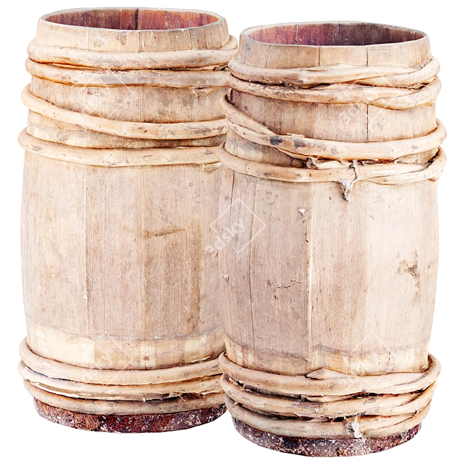 Wooden Barrel 3D Scan Kit 3D model image 5