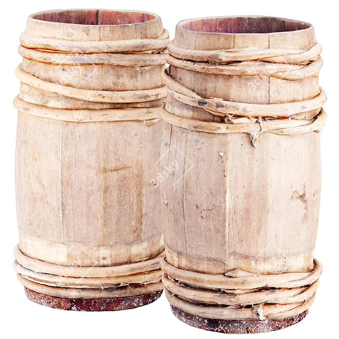 Wooden Barrel 3D Scan Kit 3D model image 7