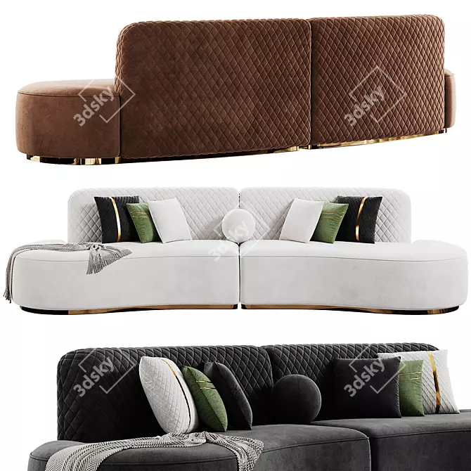 Modern Palermo Sofa Set Concept 3D model image 2