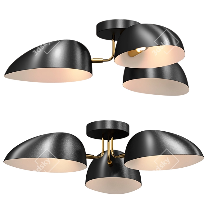 Ellen Flush Mount Lighting Fixture 3D model image 1