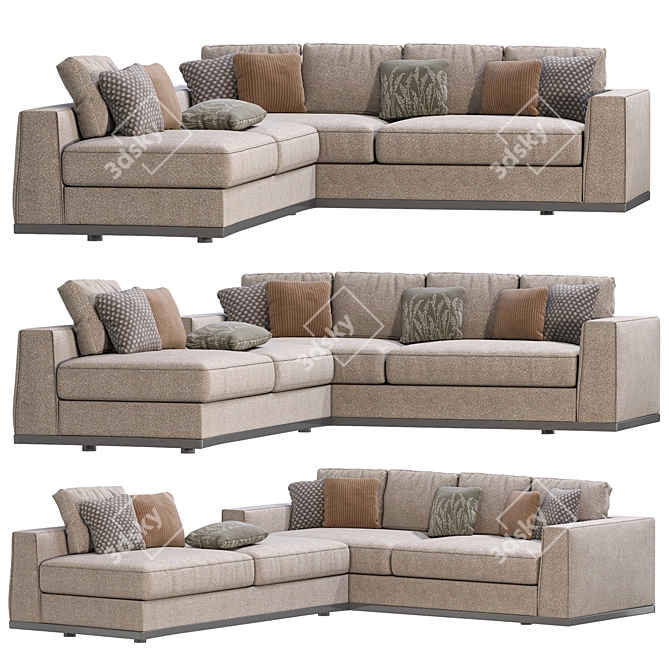 Premium Modular Sofa by Minotti 3D model image 1