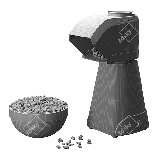 Deluxe Hot Air Popcorn Machine 3D model image 3