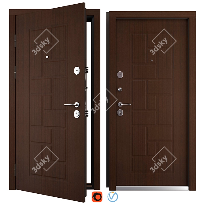 Elma Metal Entrance Door Kit 3D model image 1