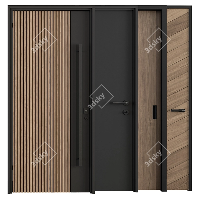 Contemporary Door Collection, Set 72 3D model image 1