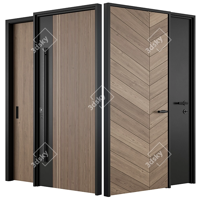 Contemporary Door Collection, Set 72 3D model image 4