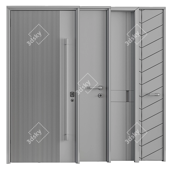 Contemporary Door Collection, Set 72 3D model image 5