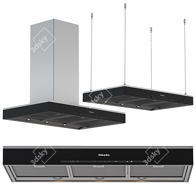 Sleek Miele Range Hood 3D model image 1