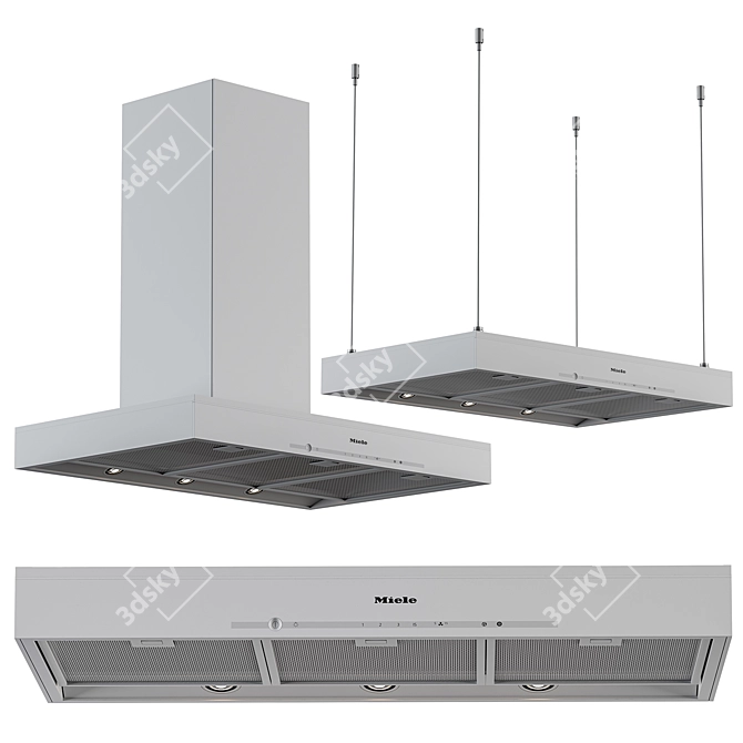 Sleek Miele Range Hood 3D model image 3