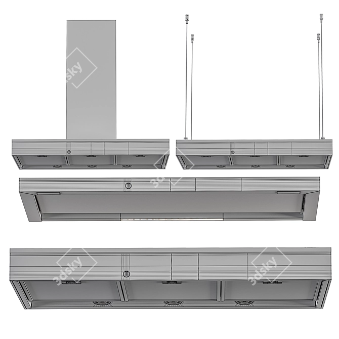 Sleek Miele Range Hood 3D model image 7