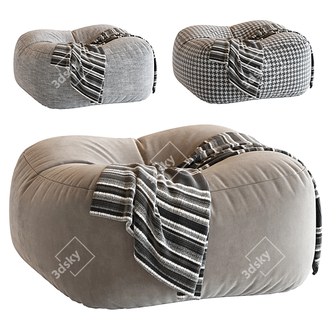  Contemporary Cube 3D Beanbag Chair 3D model image 1