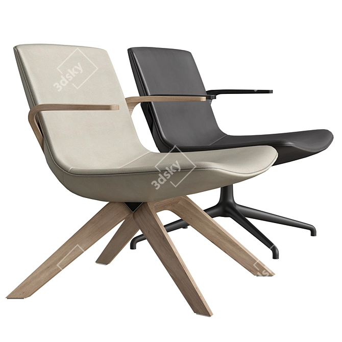 Elegant Dorigo Design Lounge Chair 3D model image 6