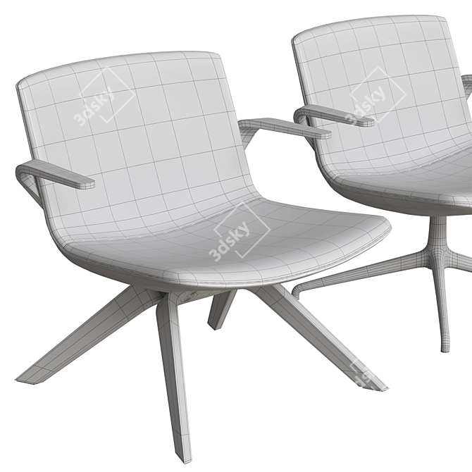 Elegant Dorigo Design Lounge Chair 3D model image 7