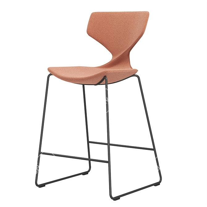 Elegant Italian Bar Stool Quo 3D model image 1