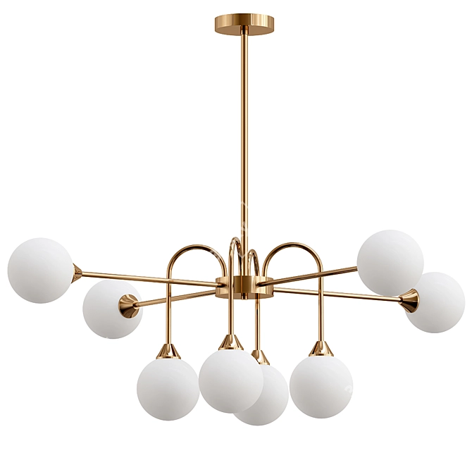 Nordic 8-Head Gold Chandelier 3D model image 1