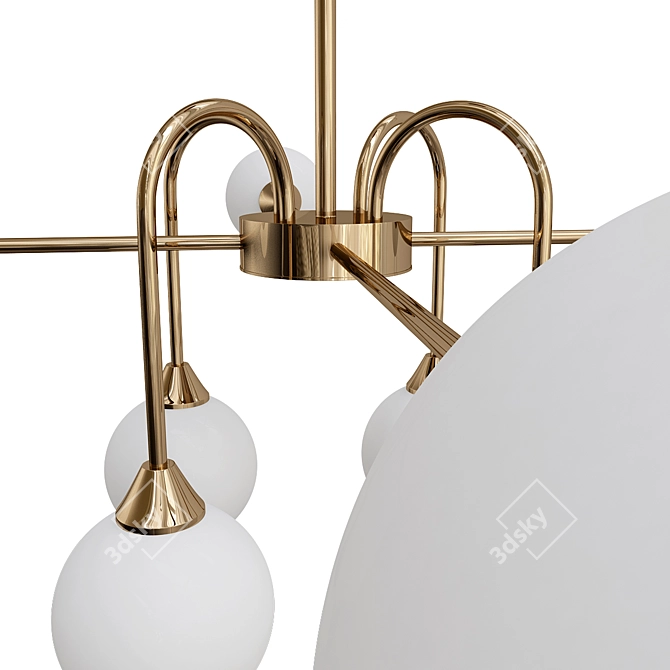 Nordic 8-Head Gold Chandelier 3D model image 2