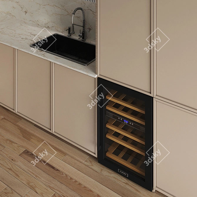 Modern L-Shaped Kitchen Island 3D Model 3D model image 5