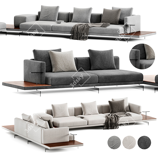 Modern Italian Design Sofa 3D Model 3D model image 1