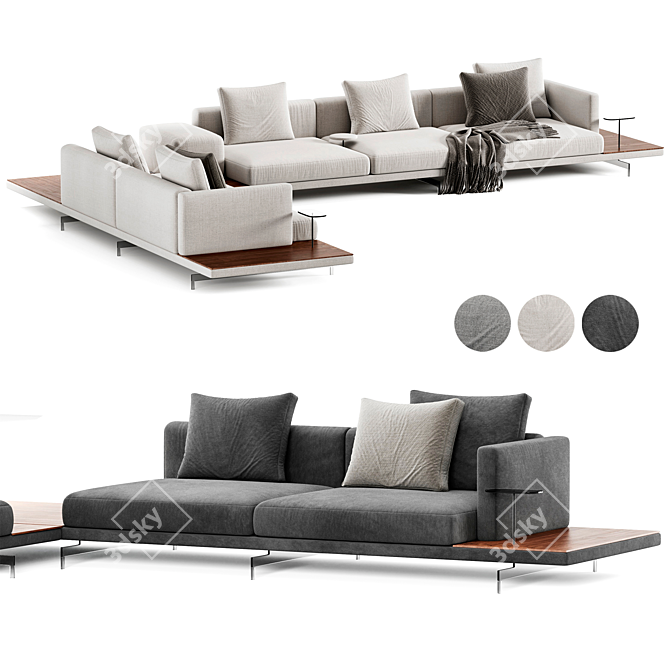 Modern Italian Design Sofa 3D Model 3D model image 2