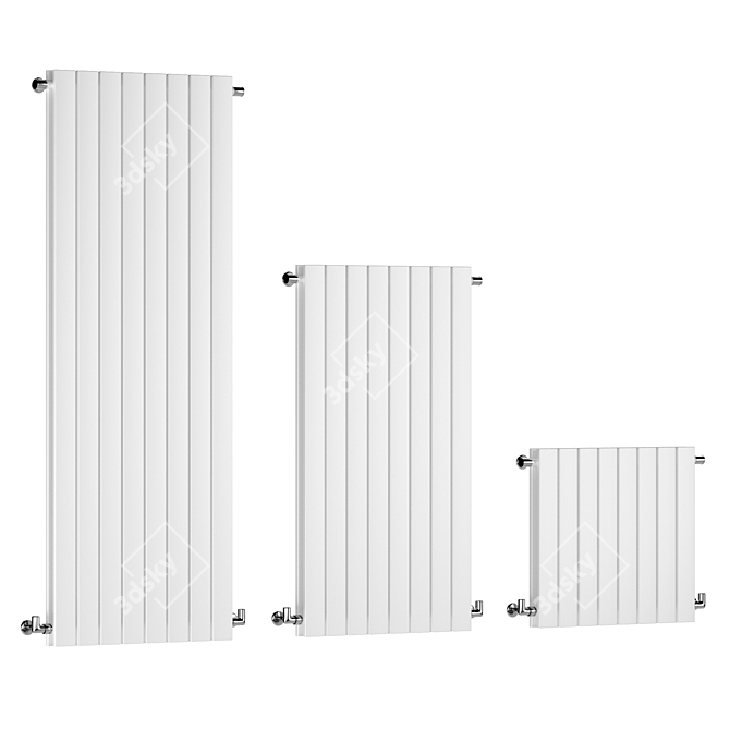 Designer Towel Radiator 680x600mm White 3D model image 2