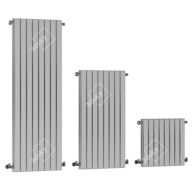 Designer Towel Radiator 680x600mm White 3D model image 4