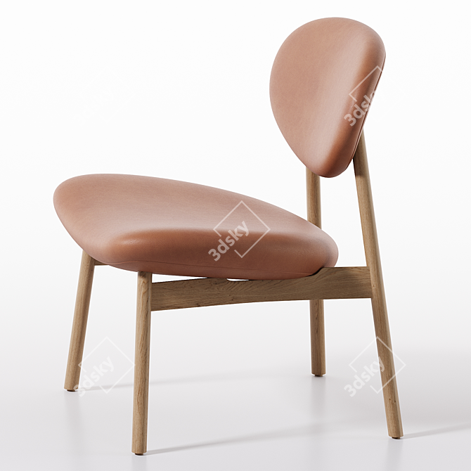 Modern Ovoid Lounge Chair 3D model image 2