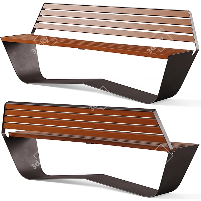 Eco Park Bench Set KARMA 3D model image 2