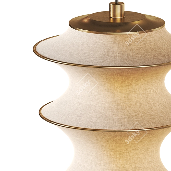 Sleek Fabric Metal Lamp Design 3D model image 2