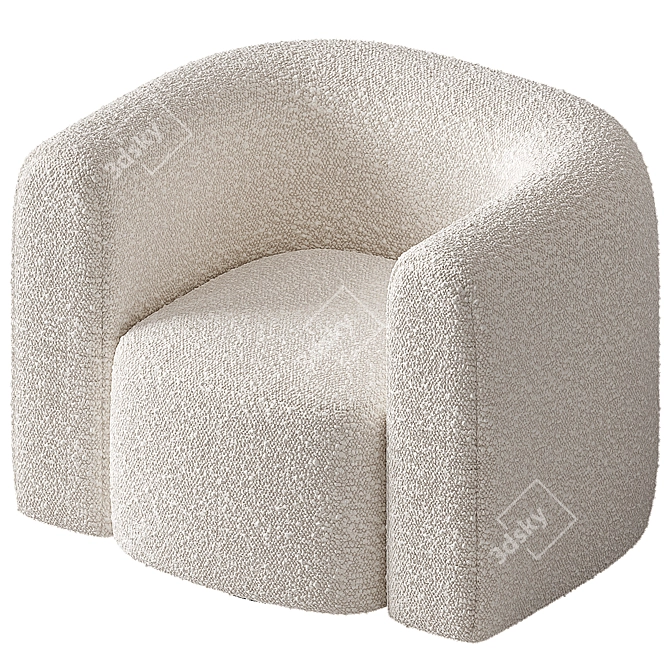 Swivel Hugger Accent Chair 3D model image 3