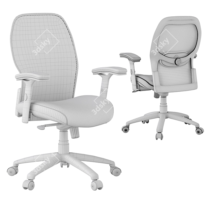 Luxury Leather Office Swivel Chair 3D model image 7